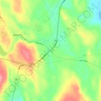 Dryden地形图、海拔、地势