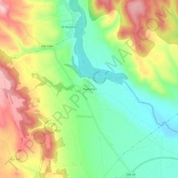 Razbona地形图、海拔、地势