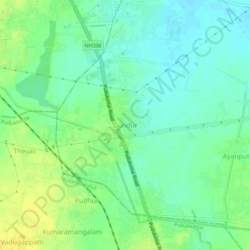 Gundur地形图、海拔、地势