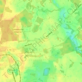 Wendfeld地形图、海拔、地势