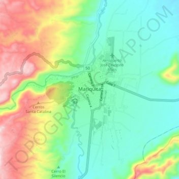 Mariquita地形图、海拔、地势