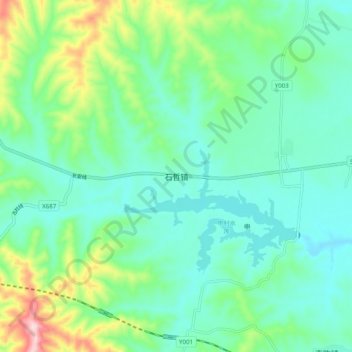 石哲镇地形图、海拔、地势