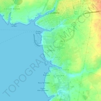 Son Blanc地形图、海拔、地势