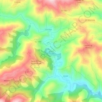 A Silva地形图、海拔、地势