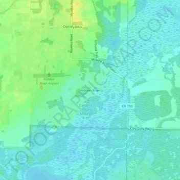 Hidden River地形图、海拔、地势