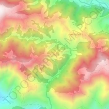Arkhale地形图、海拔、地势