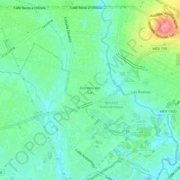 Estrellas del Sur地形图、海拔、地势