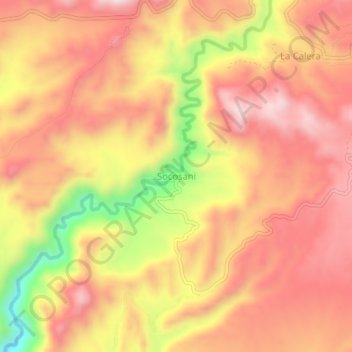Socosani地形图、海拔、地势