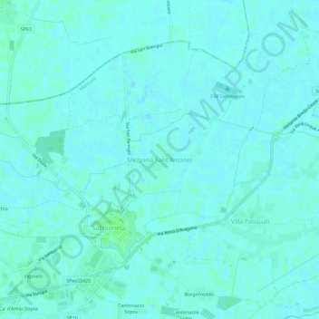 Mezzana Sant'Antonio地形图、海拔、地势