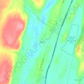 Asbury地形图、海拔、地势