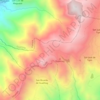 San José de Tipin地形图、海拔、地势