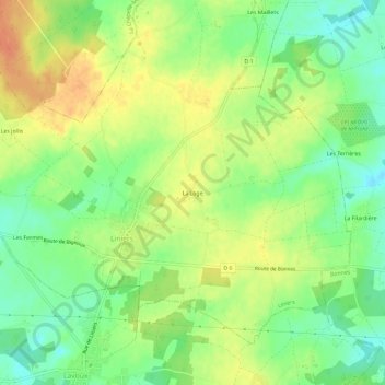 La Loge地形图、海拔、地势