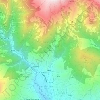 Falletti地形图、海拔、地势