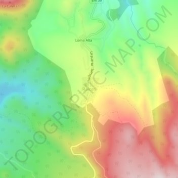 Raíces地形图、海拔、地势