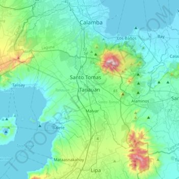 Tanauan地形图、海拔、地势