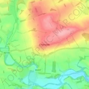 Chirnside地形图、海拔、地势