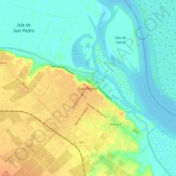 San Pedro地形图、海拔、地势