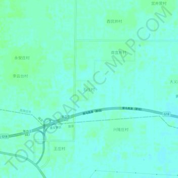 石庄村地形图、海拔、地势