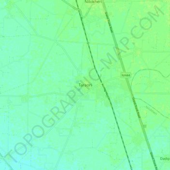 Taraori地形图、海拔、地势