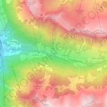Hüseren地形图、海拔、地势