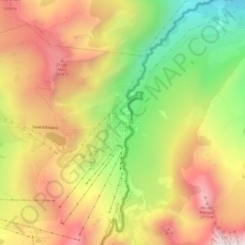 Pas de la Casa地形图、海拔、地势