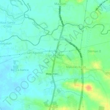 Cruz na Daan地形图、海拔、地势