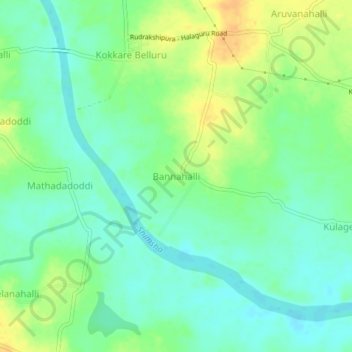 Bannahalli地形图、海拔、地势