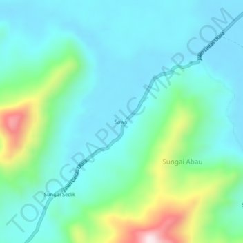 Sawa'地形图、海拔、地势