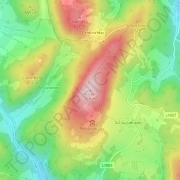 Peilstein地形图、海拔、地势