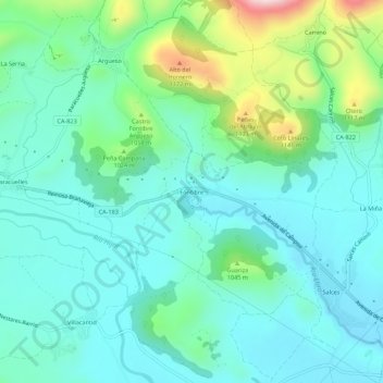 Fontibre地形图、海拔、地势
