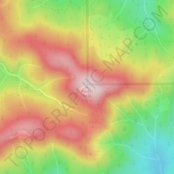 Forest Peak地形图、海拔、地势