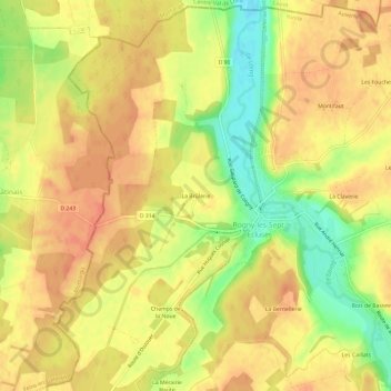 La Brûlerie地形图、海拔、地势