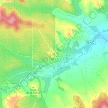 La Montera地形图、海拔、地势