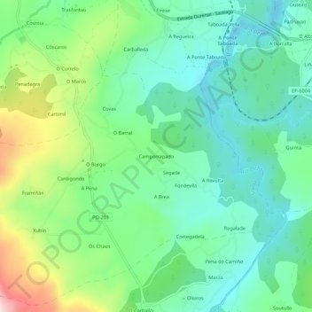 Camporrapado地形图、海拔、地势