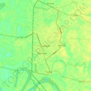 Duliajan地形图、海拔、地势