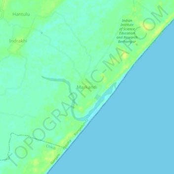 Markandi地形图、海拔、地势