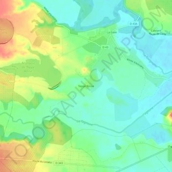Teppe Rosse地形图、海拔、地势