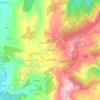 A Bouza Maior地形图、海拔、地势