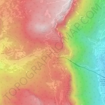 Mendola地形图、海拔、地势