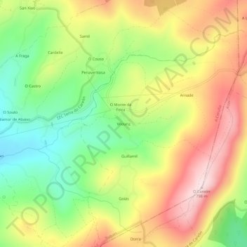 Vilouriz地形图、海拔、地势
