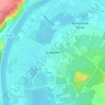 Anneville地形图、海拔、地势