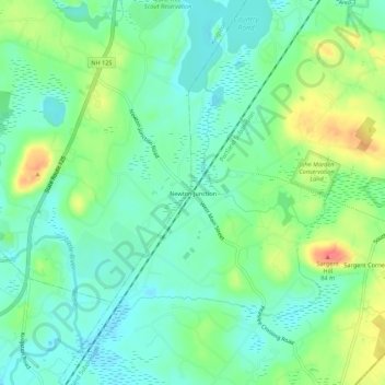 Newton Junction地形图、海拔、地势