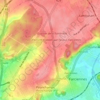 Wainage地形图、海拔、地势