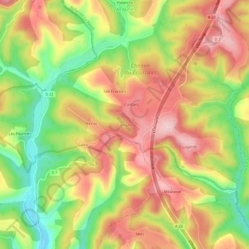 Contans地形图、海拔、地势