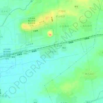大甘霖村地形图、海拔、地势