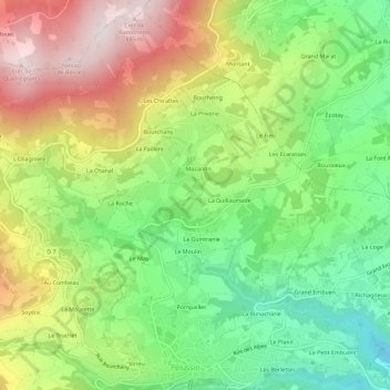 Chez Judy地形图、海拔、地势