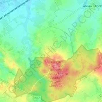 Saint-Marcoult地形图、海拔、地势