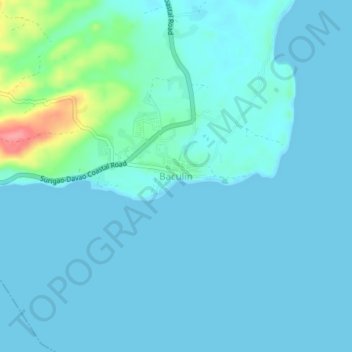 Baculin地形图、海拔、地势