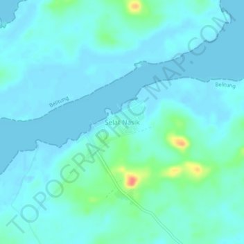 Selat Nasik地形图、海拔、地势