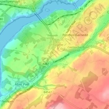 Capel-y-graig地形图、海拔、地势